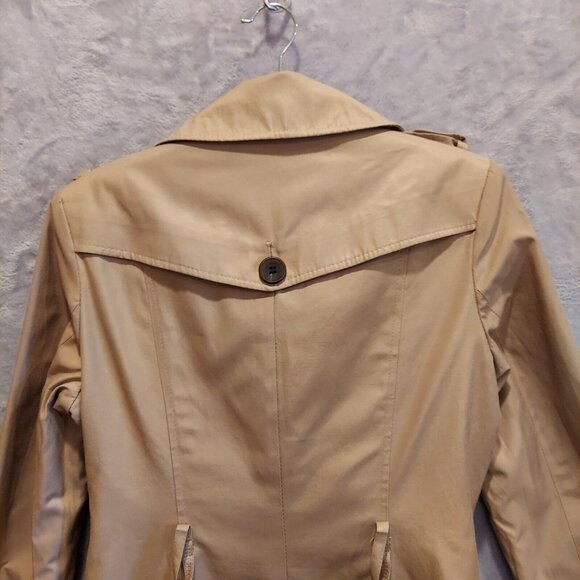 Victorias Secret Womens 4 Double Breasted Trench Coat Belted Jacket FLAW no belt - Picture 14 of 16